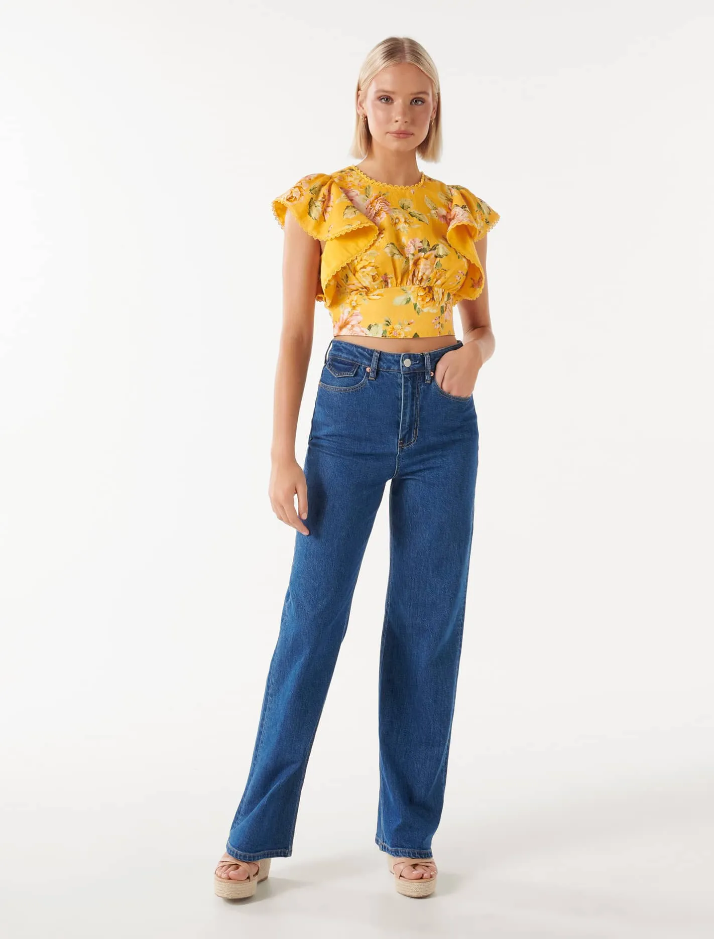 Flutter Sleeve Waist Top