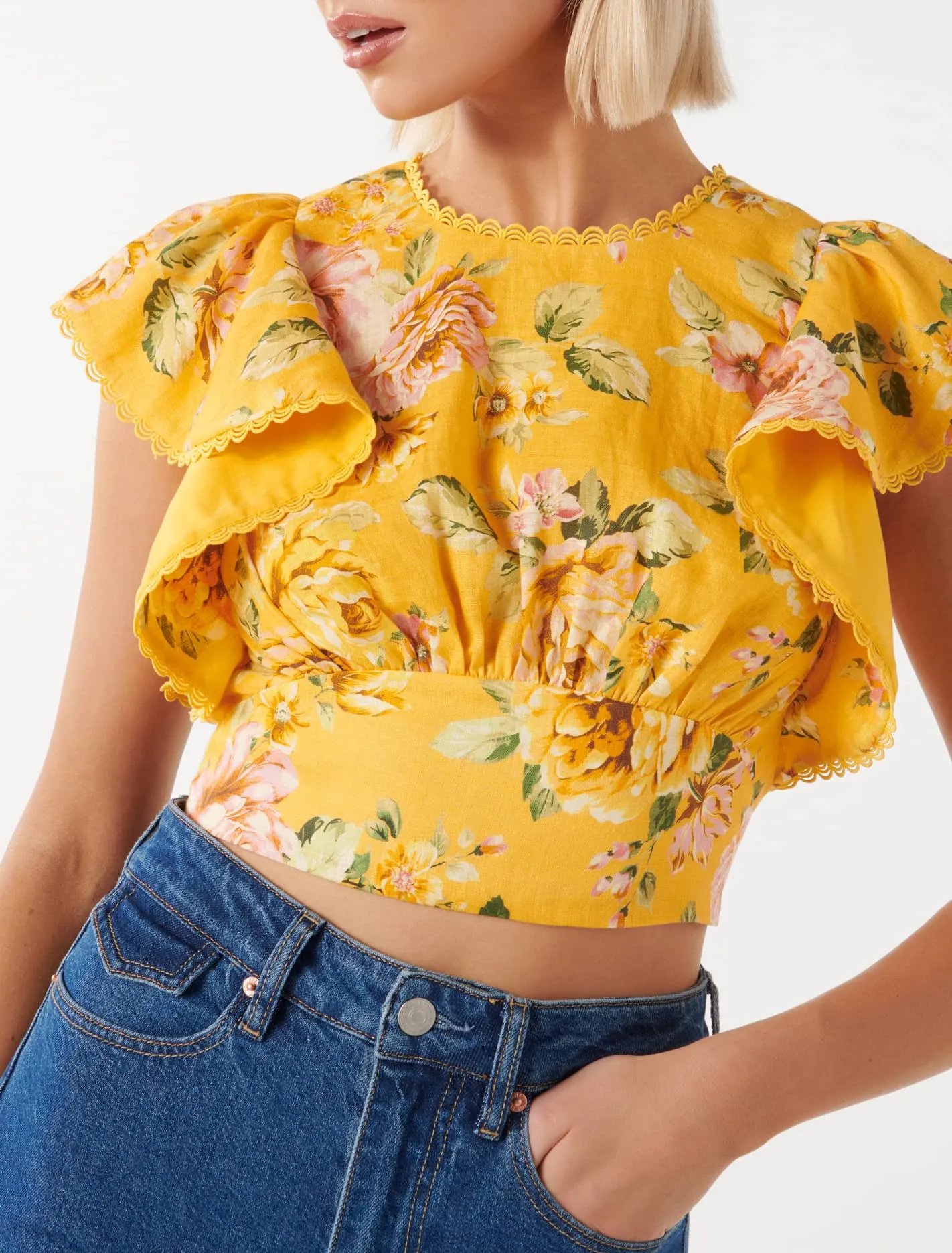 Flutter Sleeve Waist Top