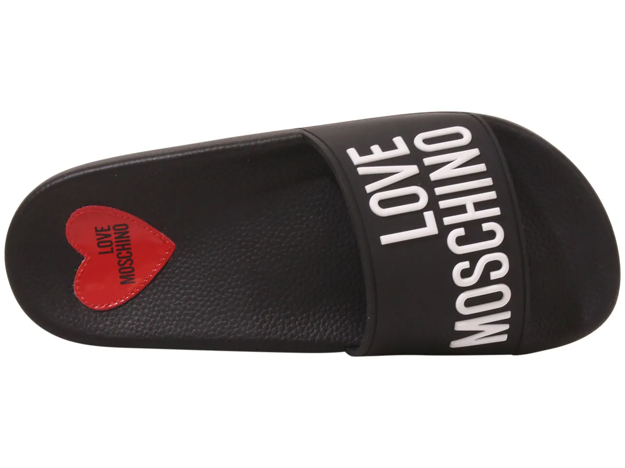 Love Moschino Women's Slides with Logo Writing in Black Sandal Size 8