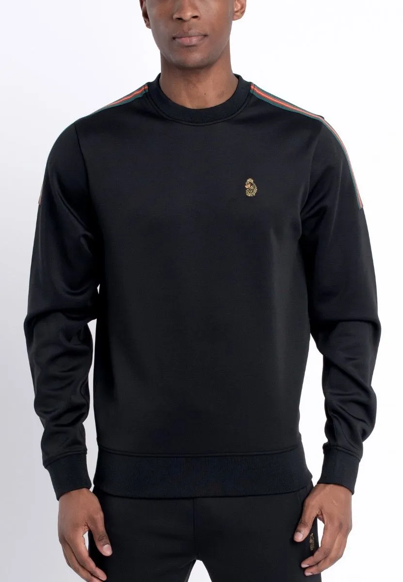 Luke 1977 Lisbon Crew Neck Sweatshirts in Jet Black