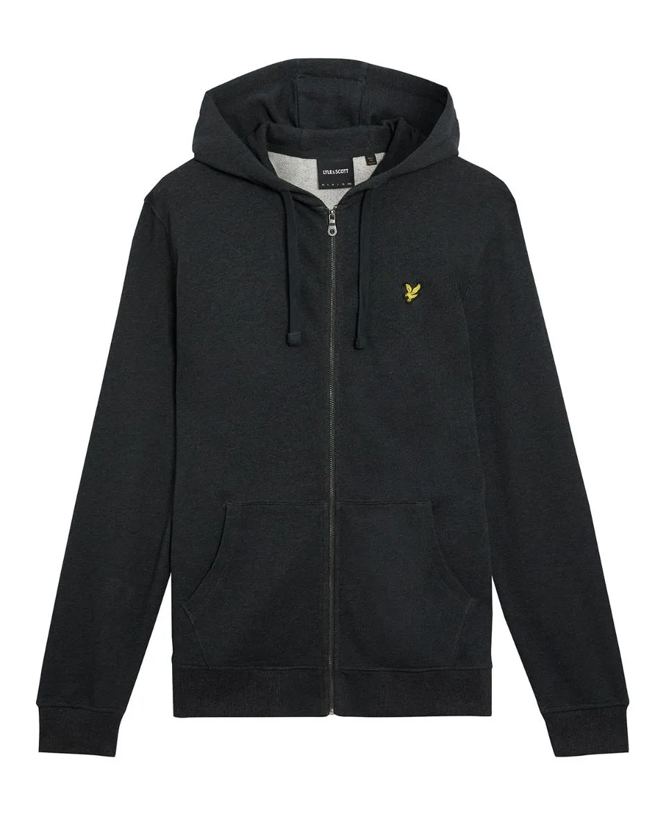 Lyle & Scott Zip Through Hooded Sweatshirt Charcoal