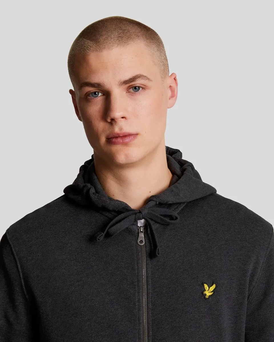 Lyle & Scott Zip Through Hooded Sweatshirt Charcoal