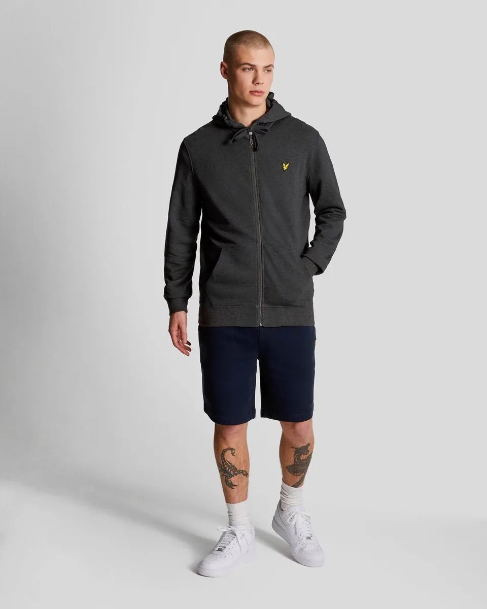 Lyle & Scott Zip Through Hooded Sweatshirt Charcoal