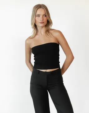 Black Strapless Crop Top