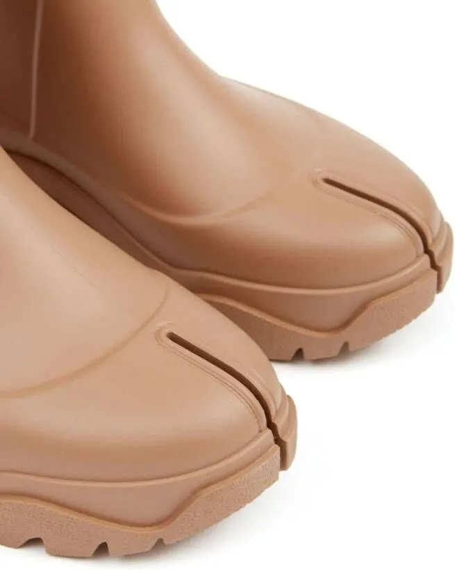 Maison Margiela Brown Tabi Rain Boots