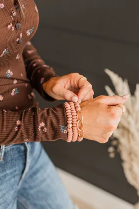 Mauve Beaded Bracelet Set