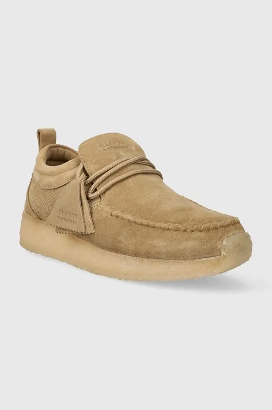 Men's Clarks Suede Shoes Beige