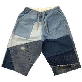 Men's PS2020S-103 White Fire Denim Shorts