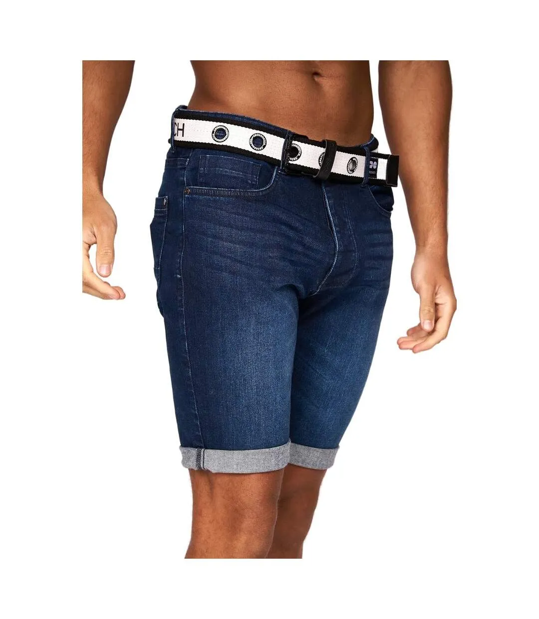 Dark Wash Crosshatch Men's Reestier Denim Shorts