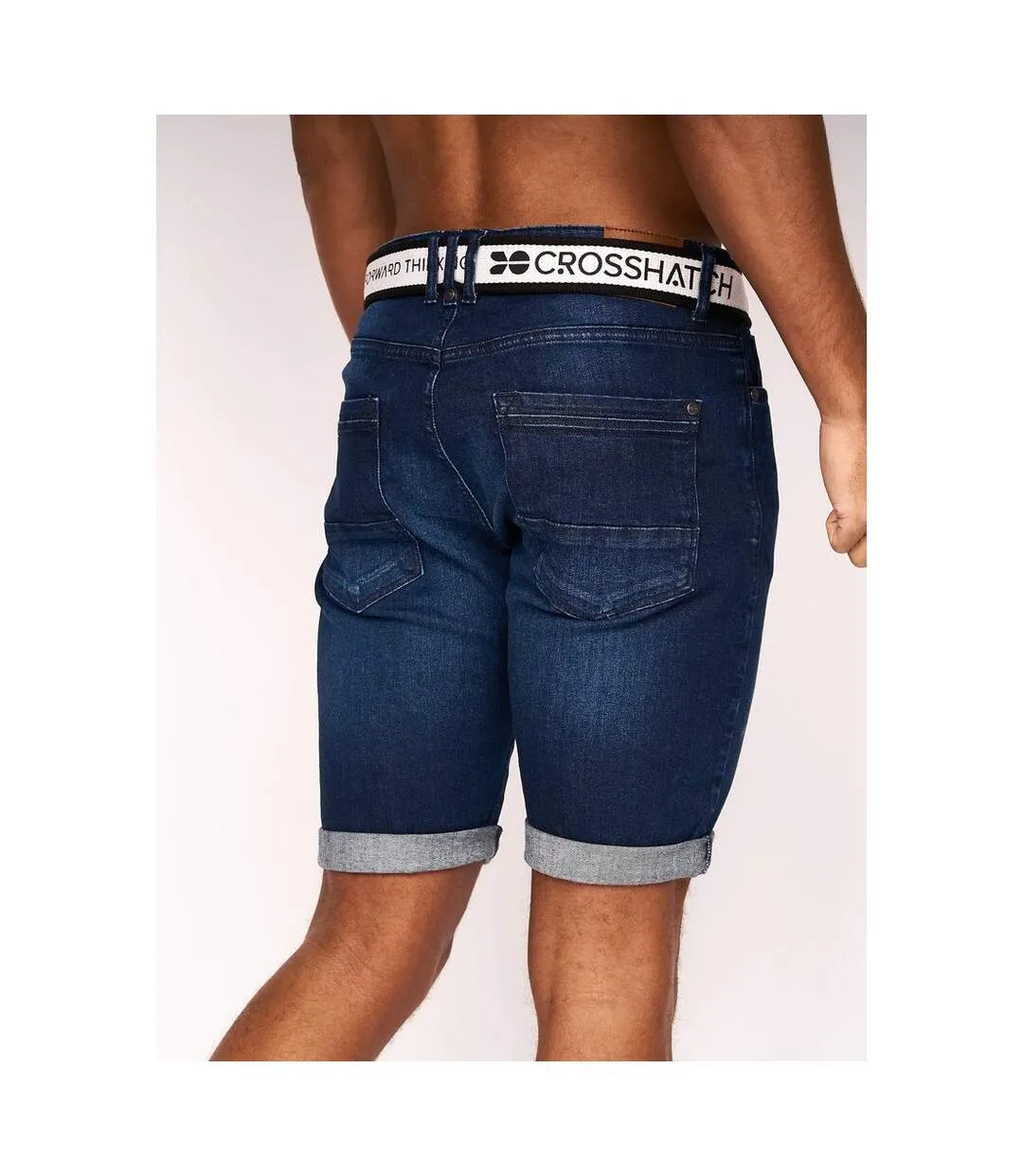 Dark Wash Crosshatch Men's Reestier Denim Shorts