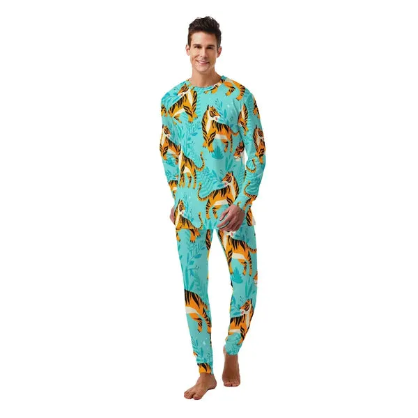 Men's Tiger Pajamas in Jungle Theme