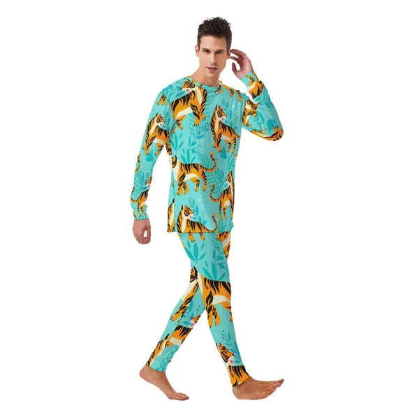 Men's Tiger Pajamas in Jungle Theme