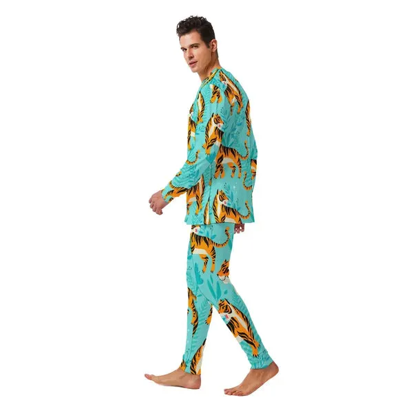 Men's Tiger Pajamas in Jungle Theme