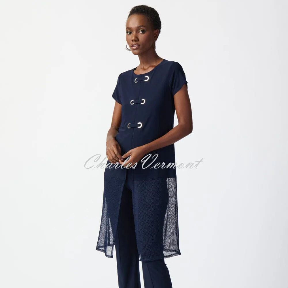 Joseph Ribkoff Mesh Tunic Top Eyelet Detail