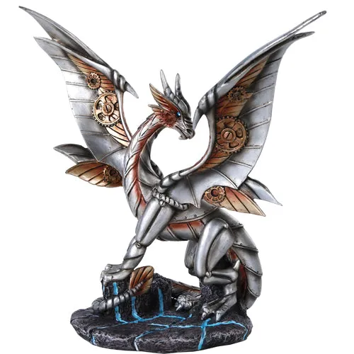 Steampunk Dragon Figurine Metallic