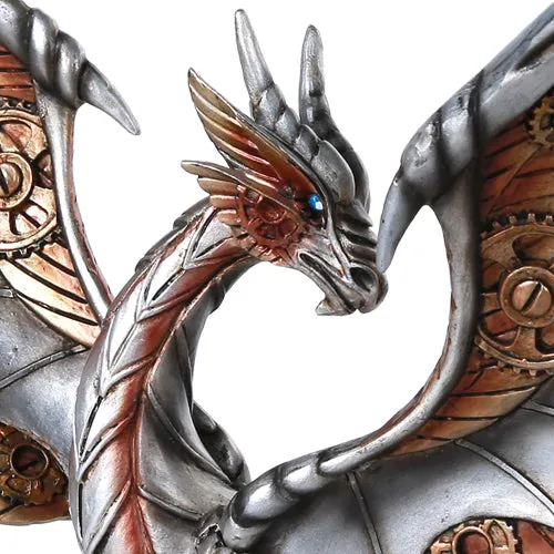 Steampunk Dragon Figurine Metallic