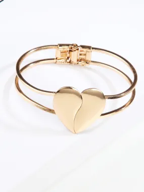 Metallic Heart Lock Bracelet