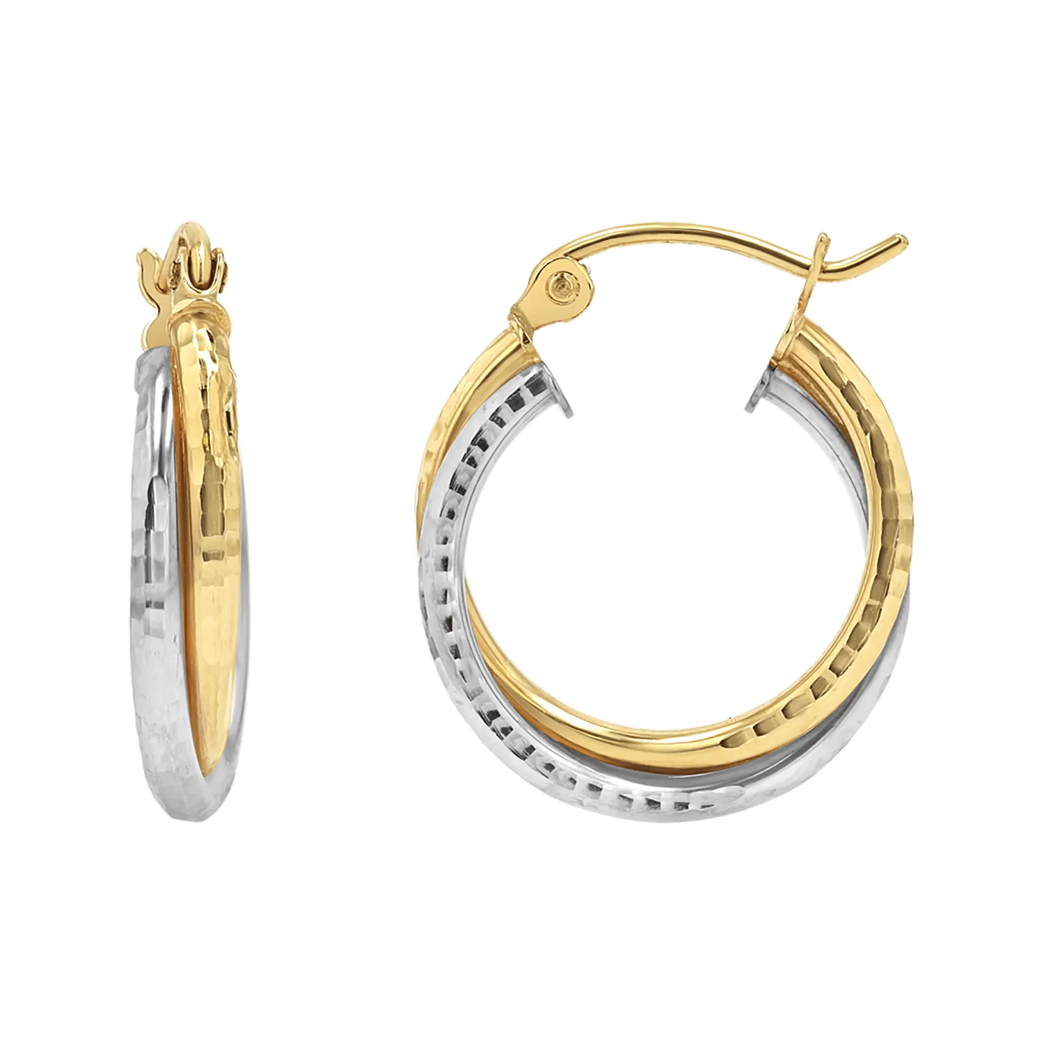 Earrings Hoop Double Two-Tone