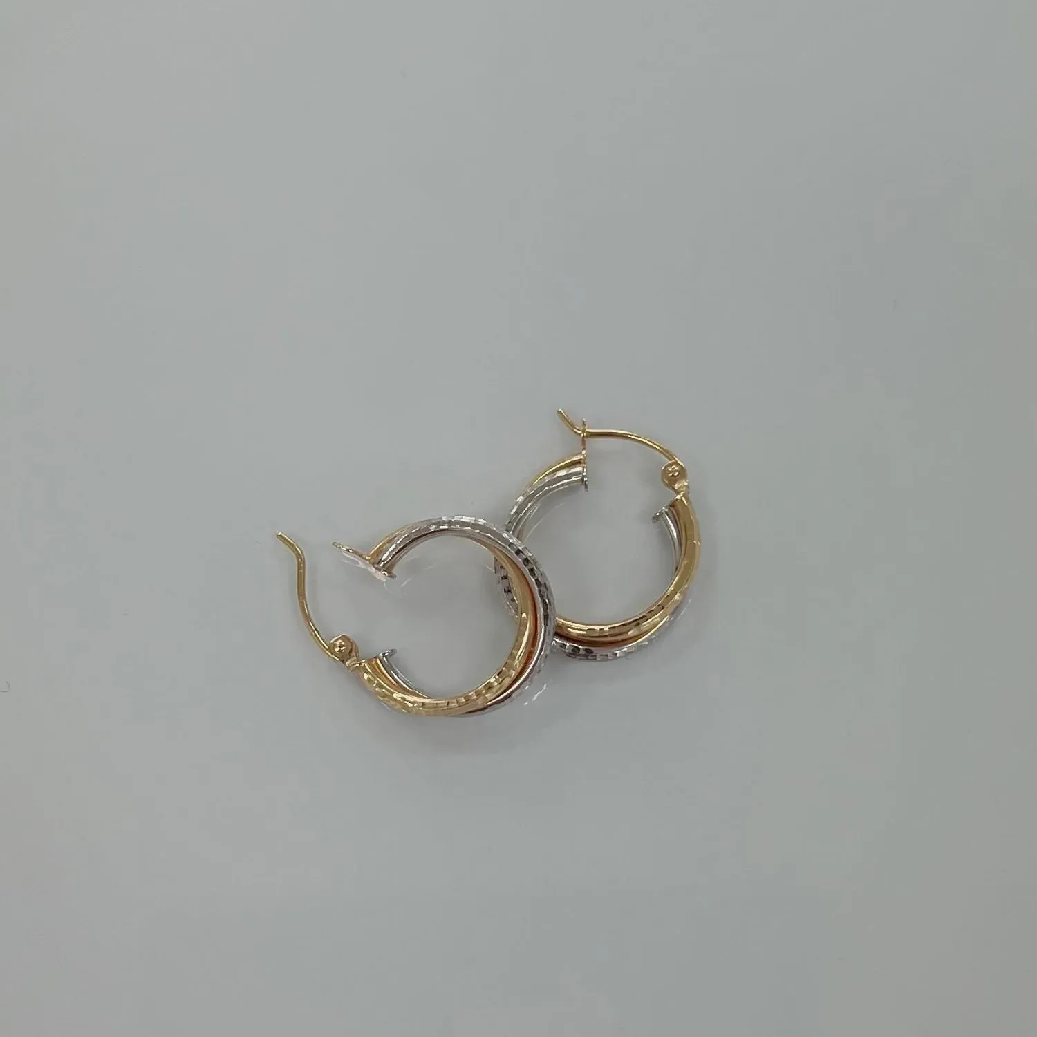 Earrings Hoop Double Two-Tone