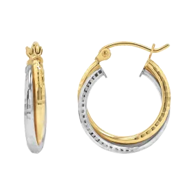 Earrings Hoop Double Two-Tone