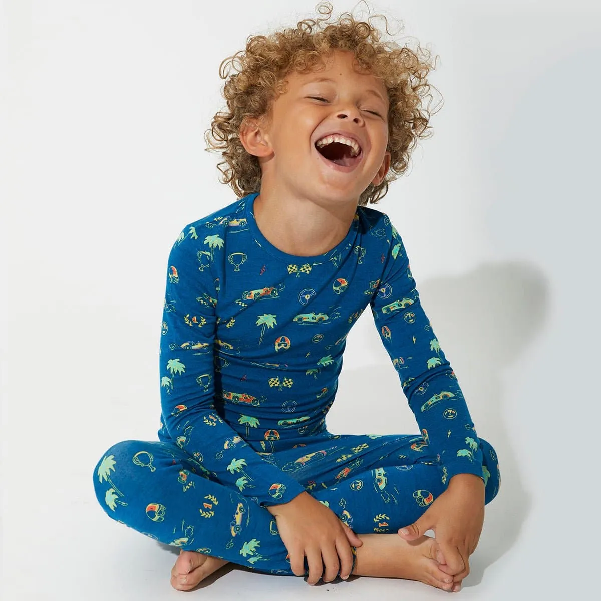 Monaco Blue Kids Pajamas made of Bamboo