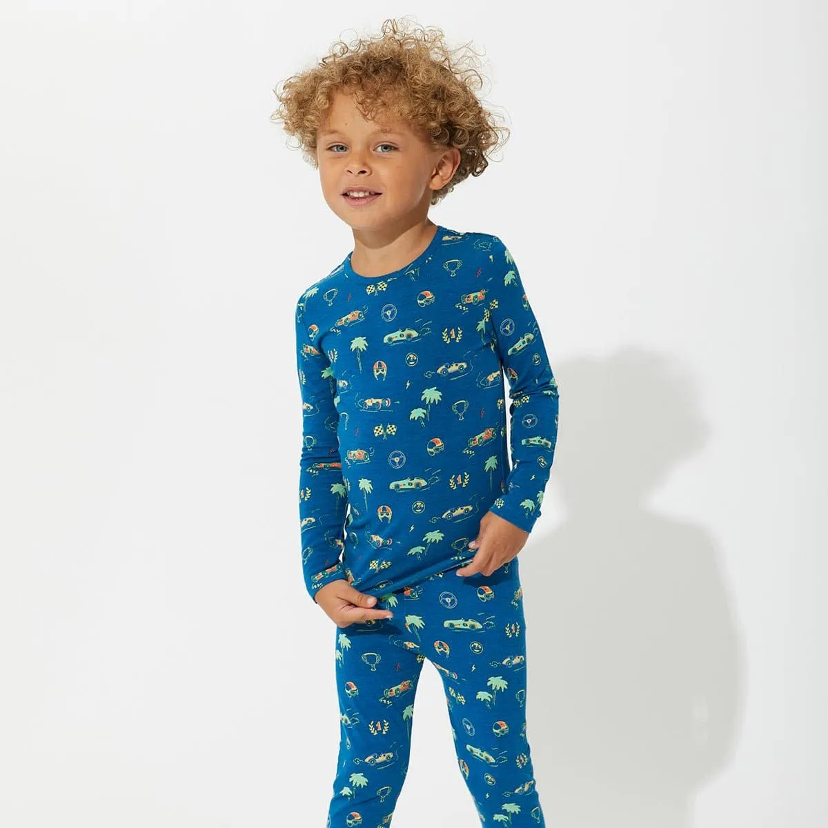 Monaco Blue Kids Pajamas made of Bamboo