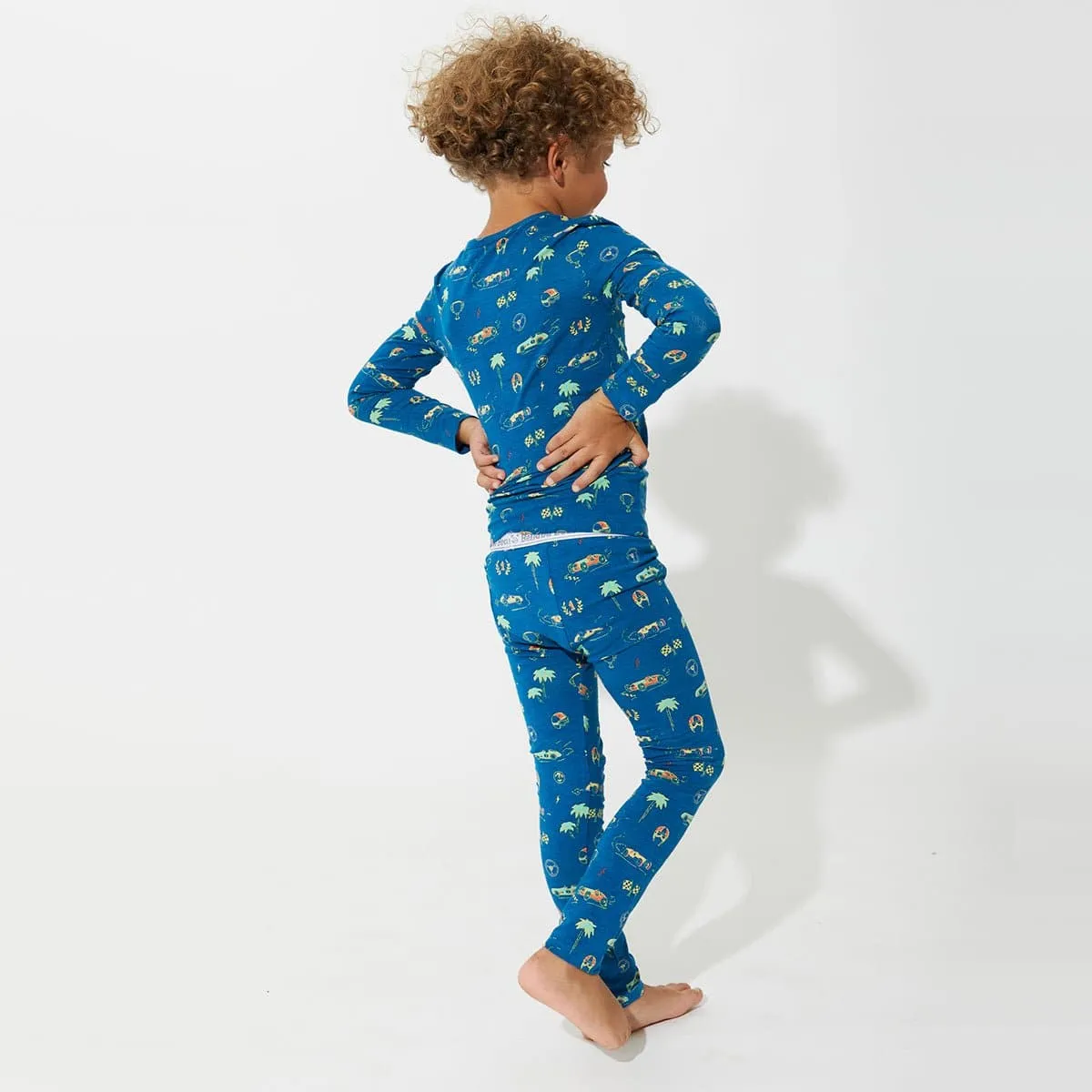 Monaco Blue Kids Pajamas made of Bamboo