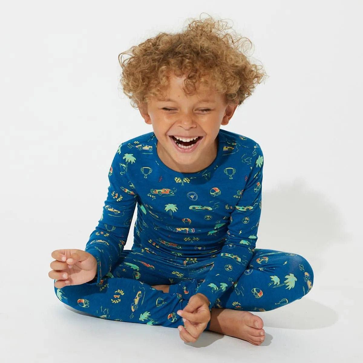 Monaco Blue Kids Pajamas made of Bamboo