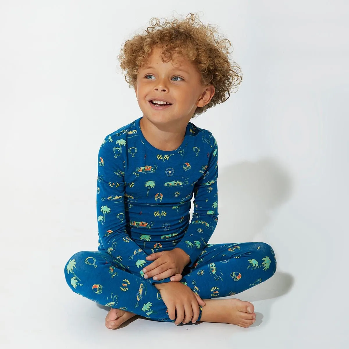 Monaco Blue Kids Pajamas made of Bamboo