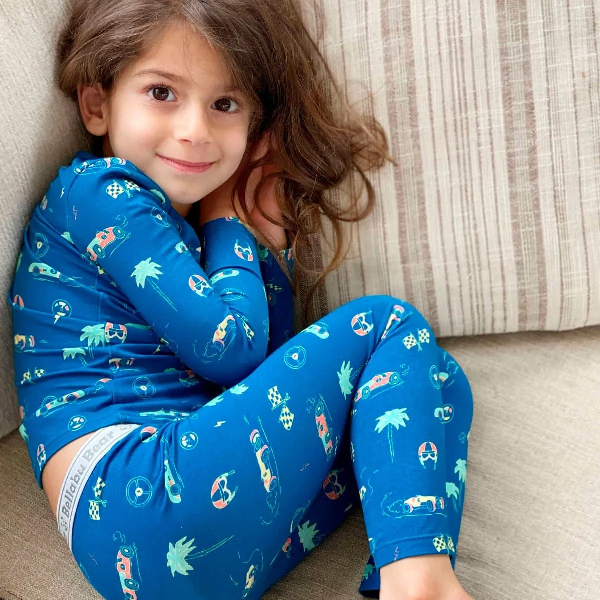 Monaco Blue Kids Pajamas made of Bamboo