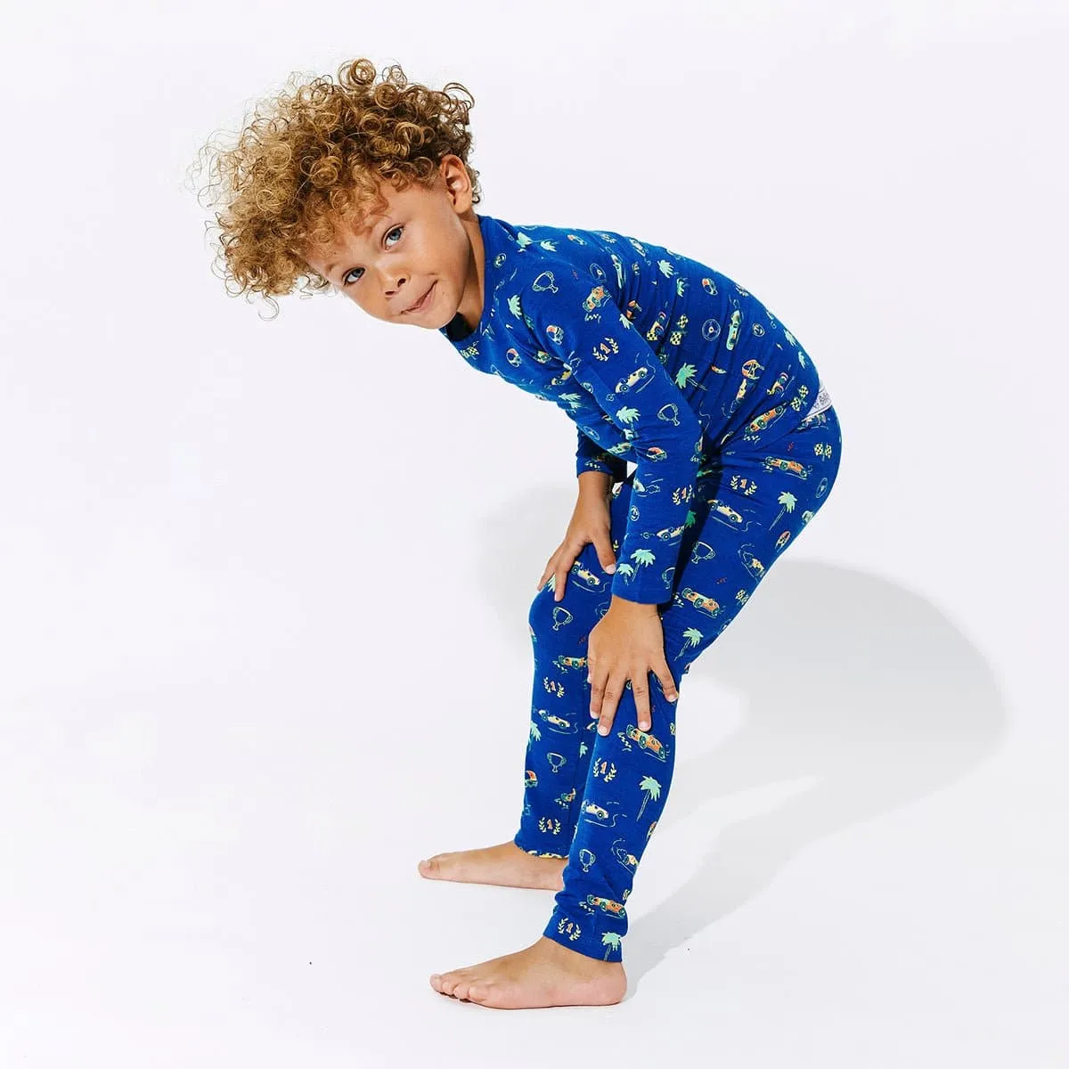 Monaco Blue Kids Pajamas made of Bamboo