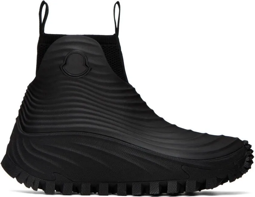 Moncler Black Aqua High Rain Boots