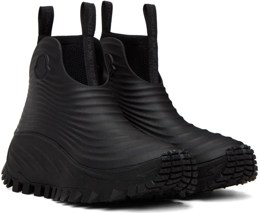 Moncler Black Aqua High Rain Boots