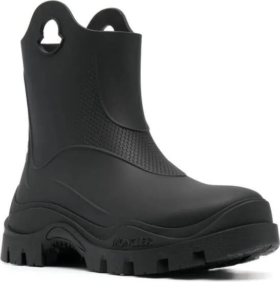 Moncler Black Textured Misty Rain Boots