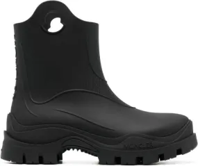 Moncler Black Textured Misty Rain Boots