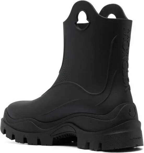 Moncler Black Textured Misty Rain Boots