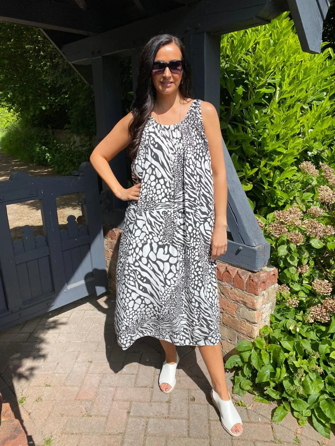 Sleeveless Dress with Multiple Animal Print for Emma