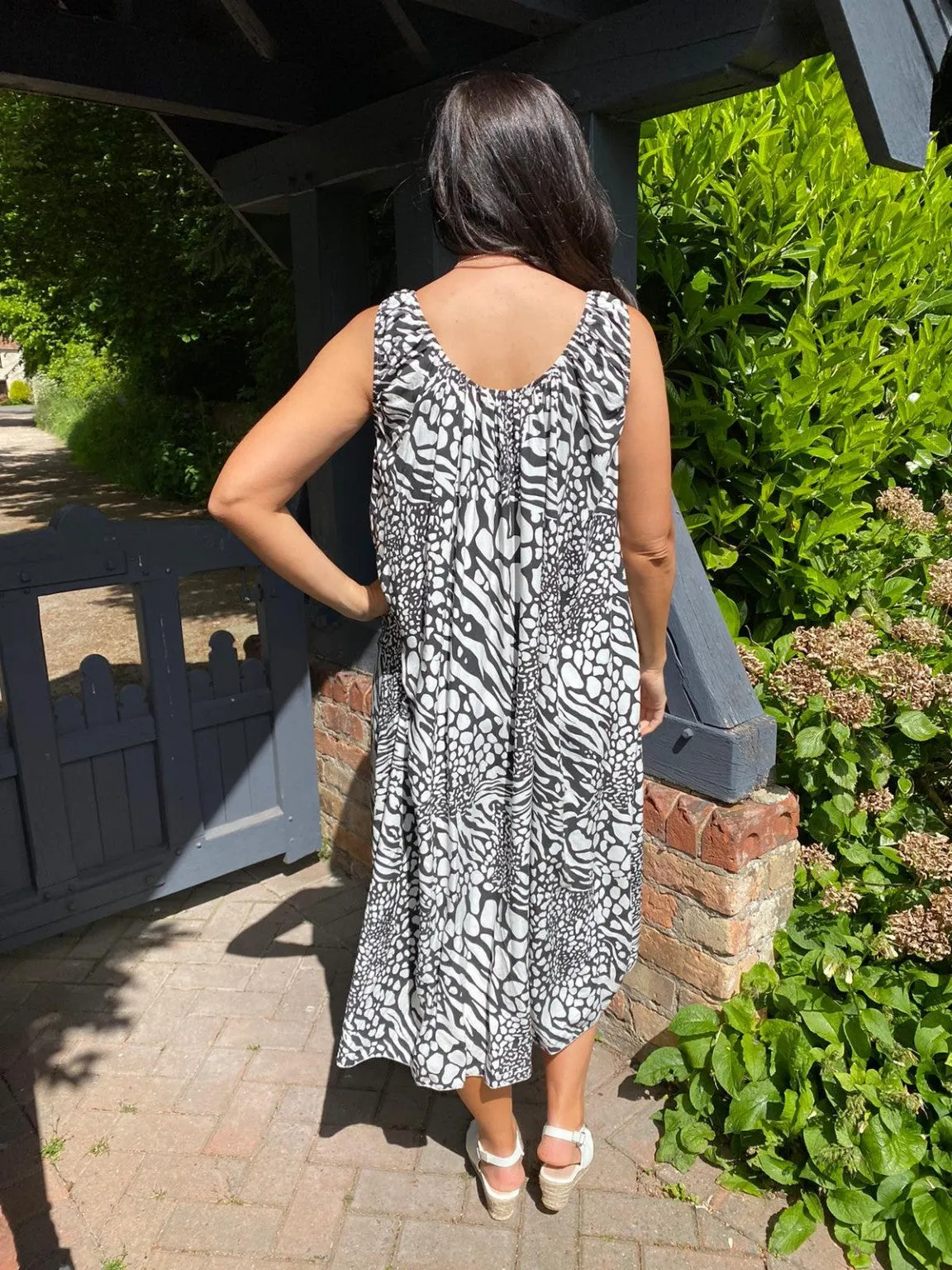 Sleeveless Dress with Multiple Animal Print for Emma