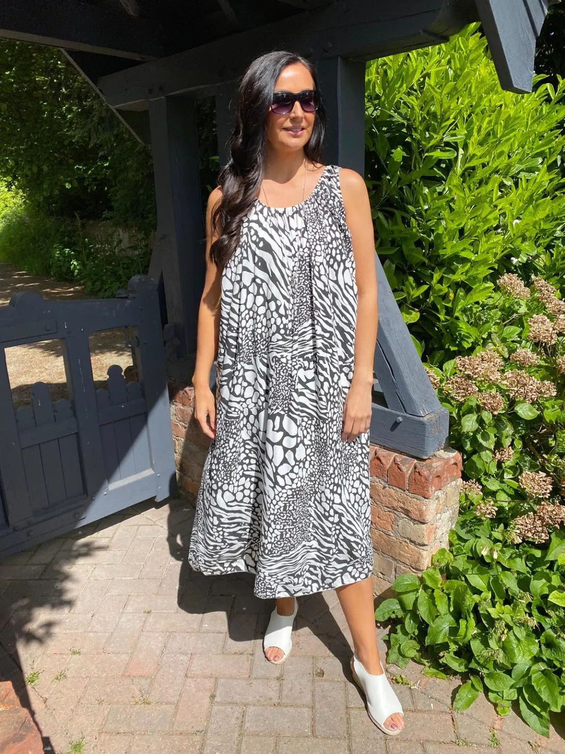 Sleeveless Dress with Multiple Animal Print for Emma