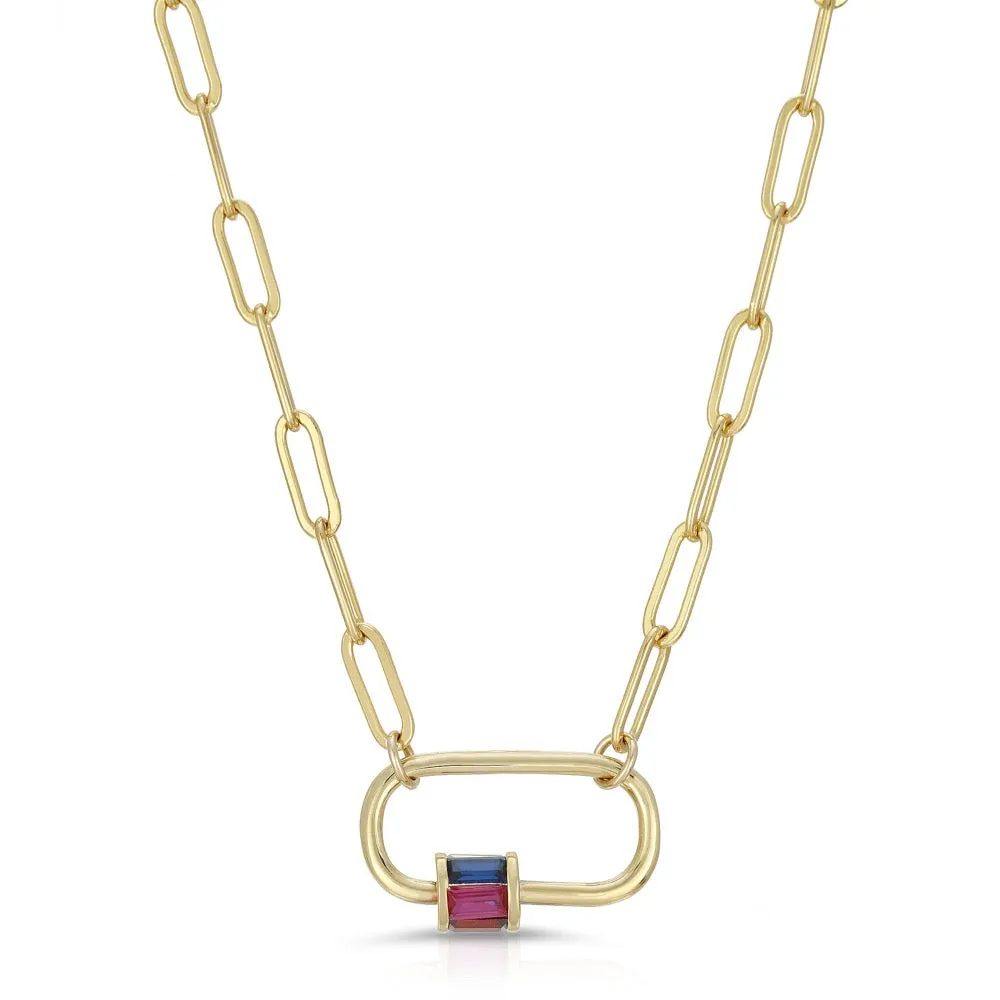 Multi Color Locker Link Necklace