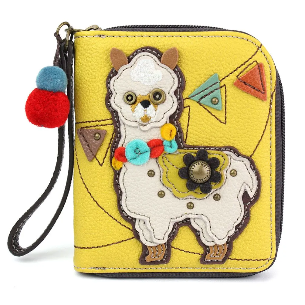 Mustard Llama Zip Wallet