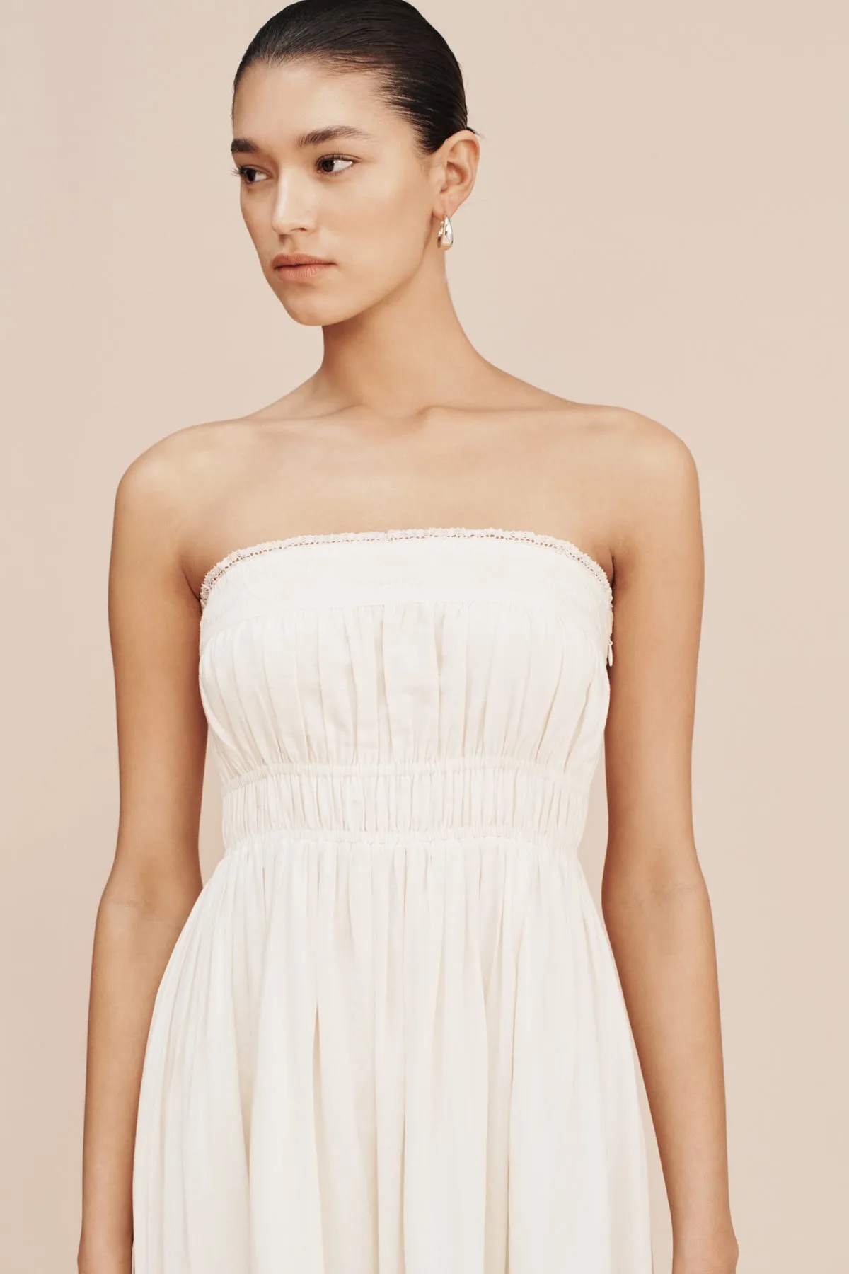 Cream Strapless Dress