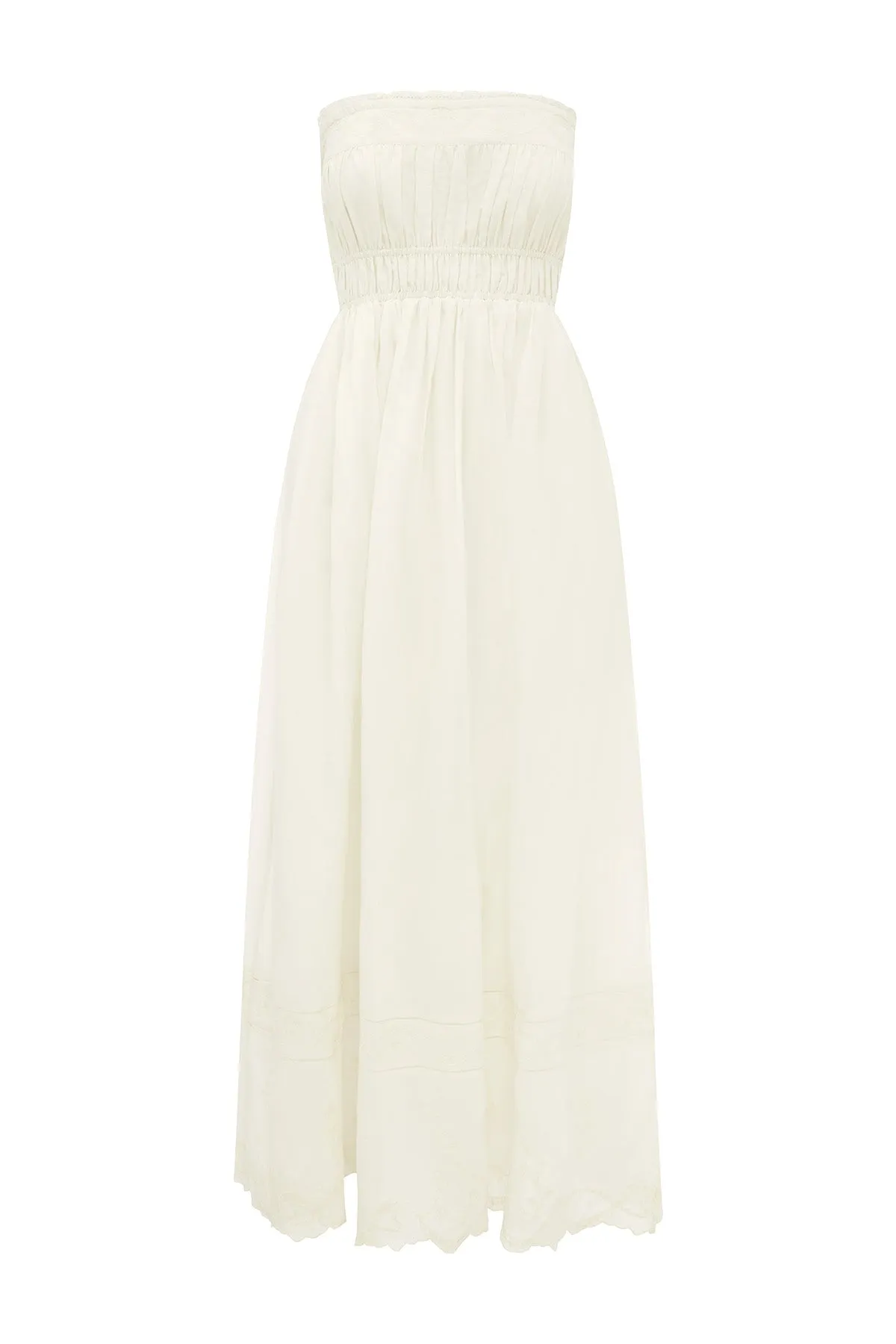 Cream Strapless Dress