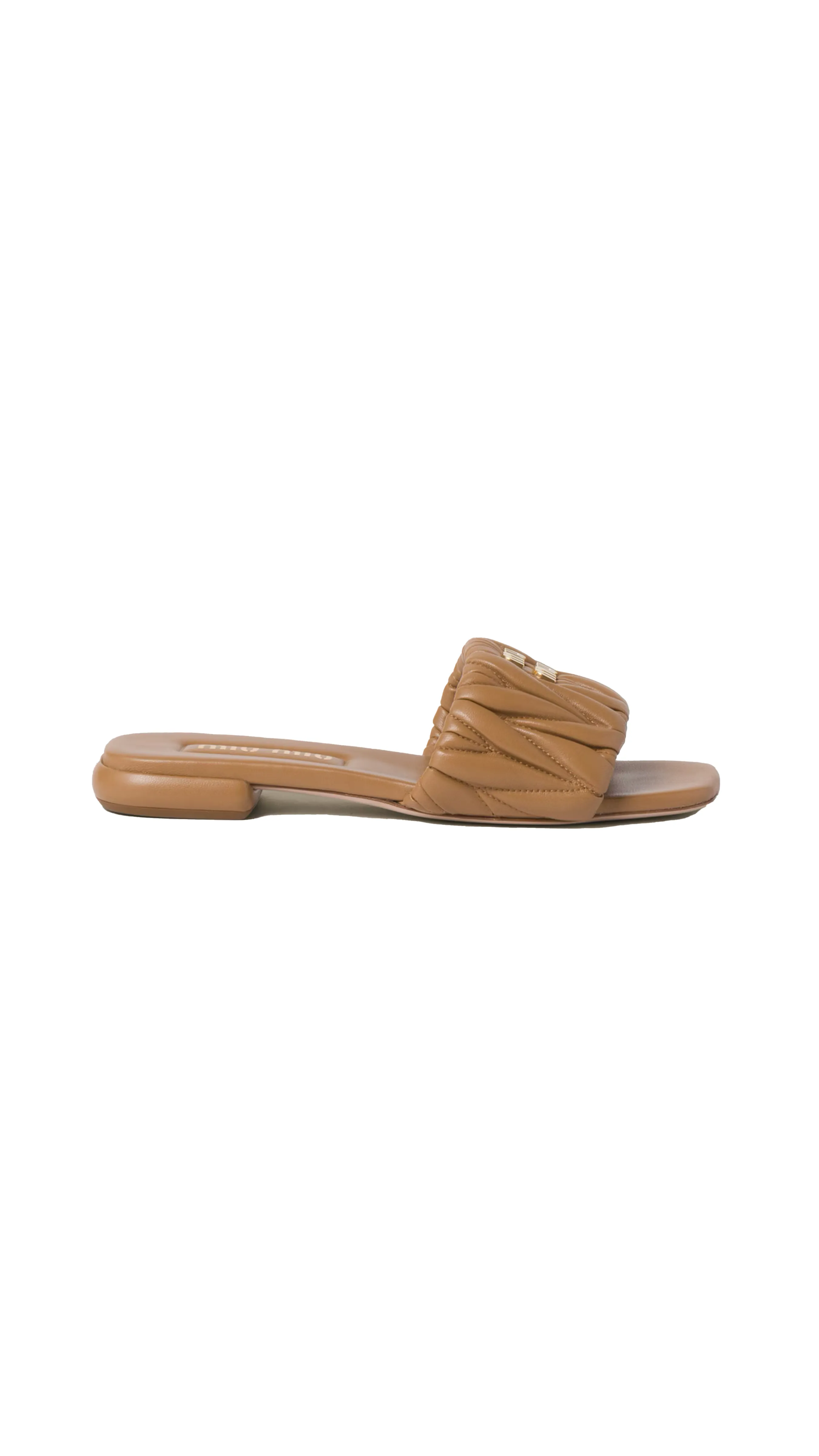 Matelassé Caramel Leather Sandals