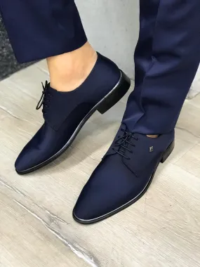 Navy Suede Shoes in Leone Style