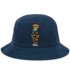 Newport Navy Polo Ralph Lauren Bear Embroidered Bucket Hat