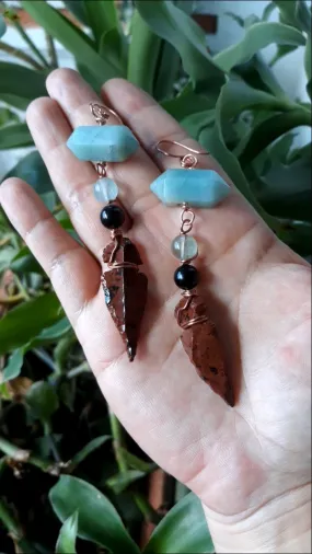 Arrowhead Earrings made of Obsidian