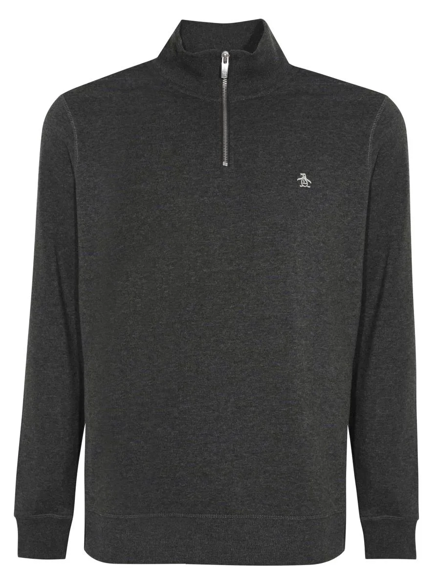 DK Charcoal Heather Original Penguin Quarter Zip Sweatshirts