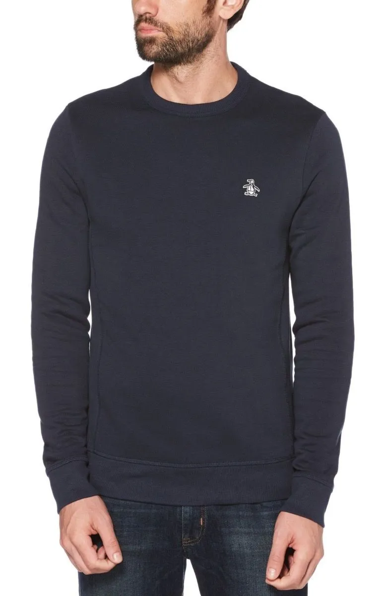 Dark Sapphire Original Penguin Sticker Pete Crew Neck Sweatshirts