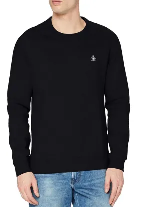 Original Penguin Sticker Pete Crew Neck Sweatshirt True Black